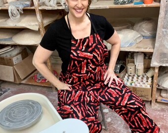 Pottery Apron, Bacon Print - Full Coverage, Split Leg, 2 Pockets - for Ceramic Wheel Throwing, Clay Artists & More!