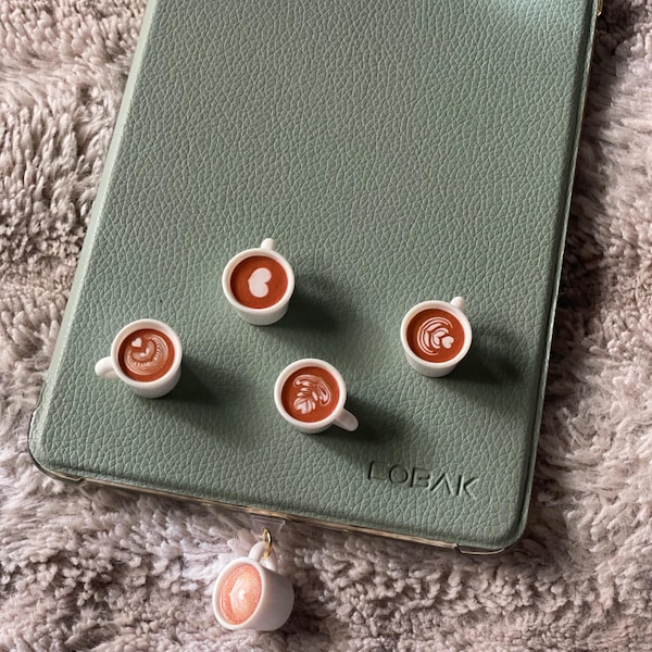 Latte Art Dust Plug Charms for E-Readers | Kindle Charm | Iphone | Ipad | Micro USB | USB-C