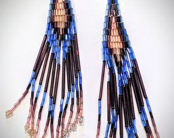 Long Tassel Beaded Earrings