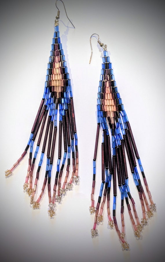 Long Tassel Beaded Earrings