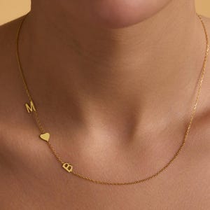14k solid gold Initial Necklace, Personalized initial necklace, Minimalist Letter Necklace Necklace, Gift for Mother , Mothers Day Gift