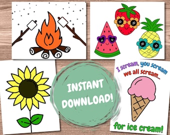 Summer Coloring Pages: Fun Printable Activities for Kids (PDF Download)