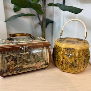 Vintage Anton Pieck Decoupage Box Purse