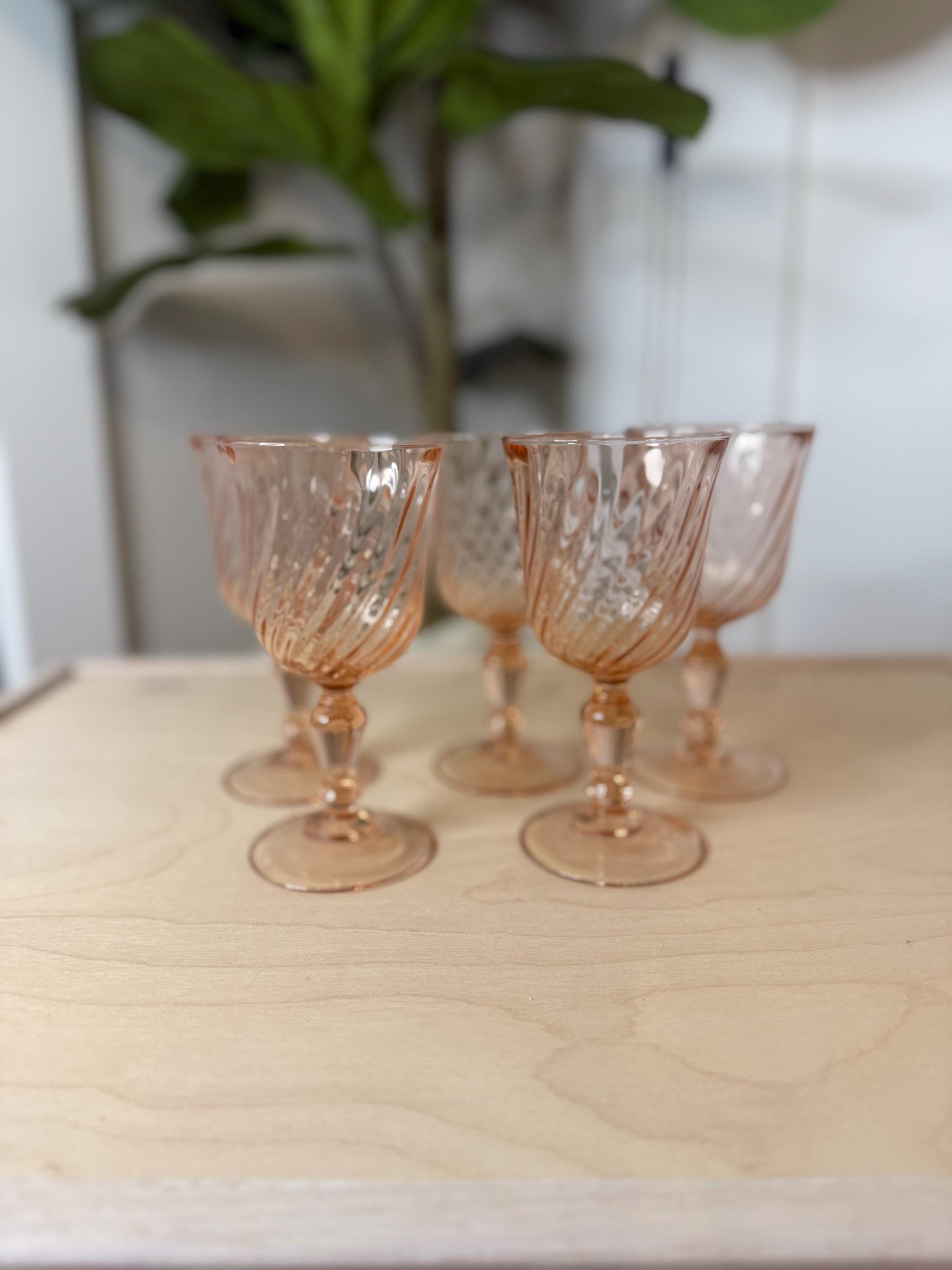 Verre à vin vintage rose Arcoroc Rosaline Swirl