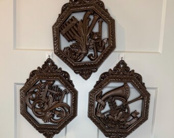 Vintage Syroco Musical Instrument Wall Hanging