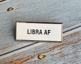 LIBRA AF Zodiac White Gold Hard Enamel Pin | I Am Series