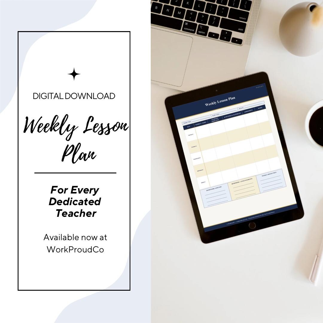 Weekly Lesson Plan Template Printable | Editable Teacher Planner Gift ...