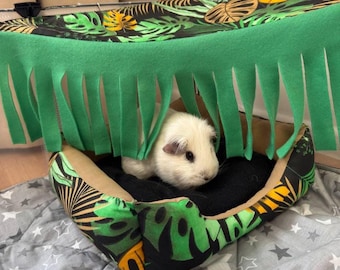 Guinea Pig Bed and Hideout Set – Cozy Corner + Plush Bed Combo