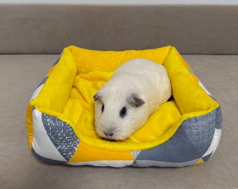 Gemütliches Meerschweinchenbett: Handgefertigter kleiner Haustierversteck aus Baumwolle & Fleece