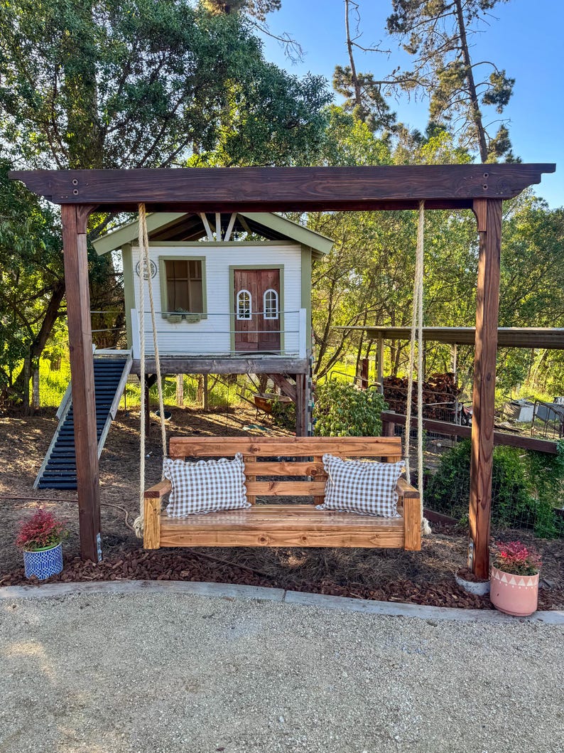 DIY Bench Swing Build Plans With Optional Stand | Woodworking Plan ...