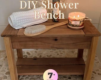 Redwood Shower Bench Woodworking Plans | DIY Spa Bench (PDF Pattern)