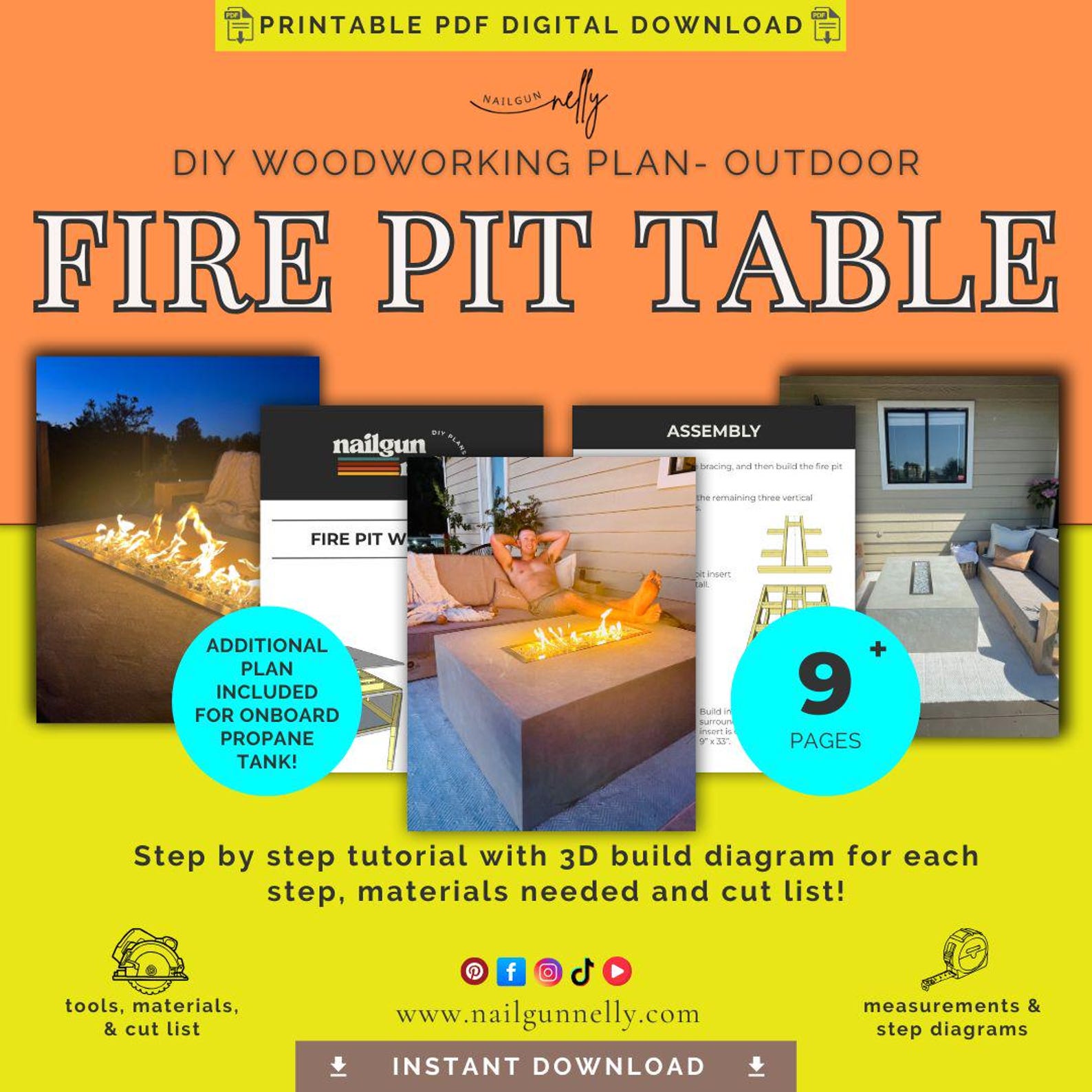 DIY Fire Pit Coffee Table Build Plans | Digital Download - Etsy