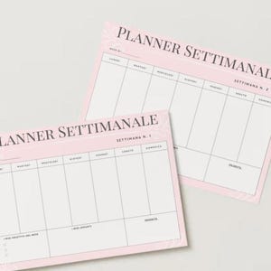 Planner Settimanale Digitale Stampabile 2025 | Agenda 5 Settimane PDF | Planner Rosa Minimal | Organizzazione Produttività