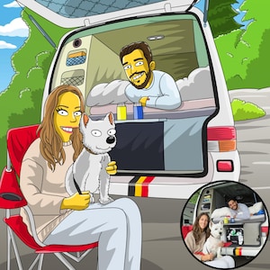 Ritratto personalizzato in stile Simpson / Trasforma la tua foto in un cartone animato giallo / Regalo unico per compleanno, anniversario o festività