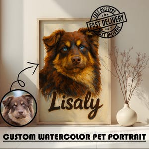 Custom Watercolor Pet Portrait From Photo , Personalized Watercolor Dogs/Cats Portrait , Personalized Gift For Pet Owners ,Custom Portrait