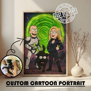 Custom Sci-Fi Cartoon Portrait from Photo – Personalized Cartoon Style Gift, Futuristic Drawing of You, Unique Digital Art