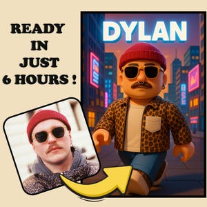 Custom Roblox Character Portrait , Turn Your Into a Roblox Character , Video Game Avatar Portrait , Personalized Gift For Roblox Lovers