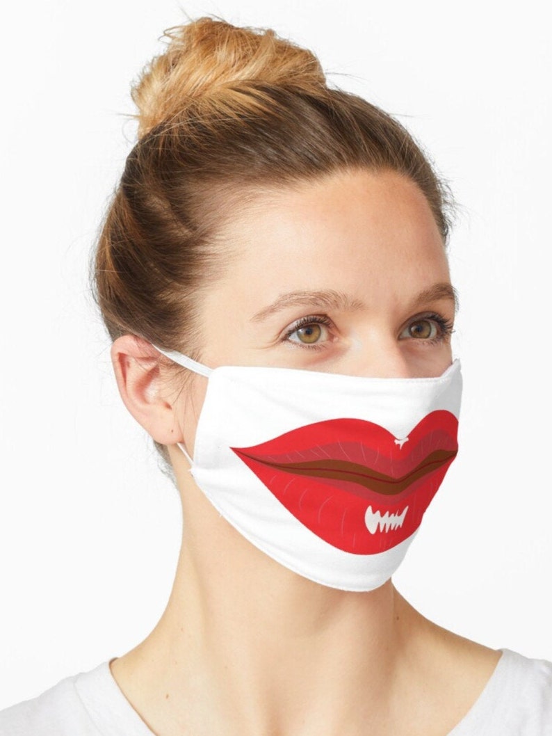 Red Glossy Lips Face Mask Reusable Washable High Quality Etsy