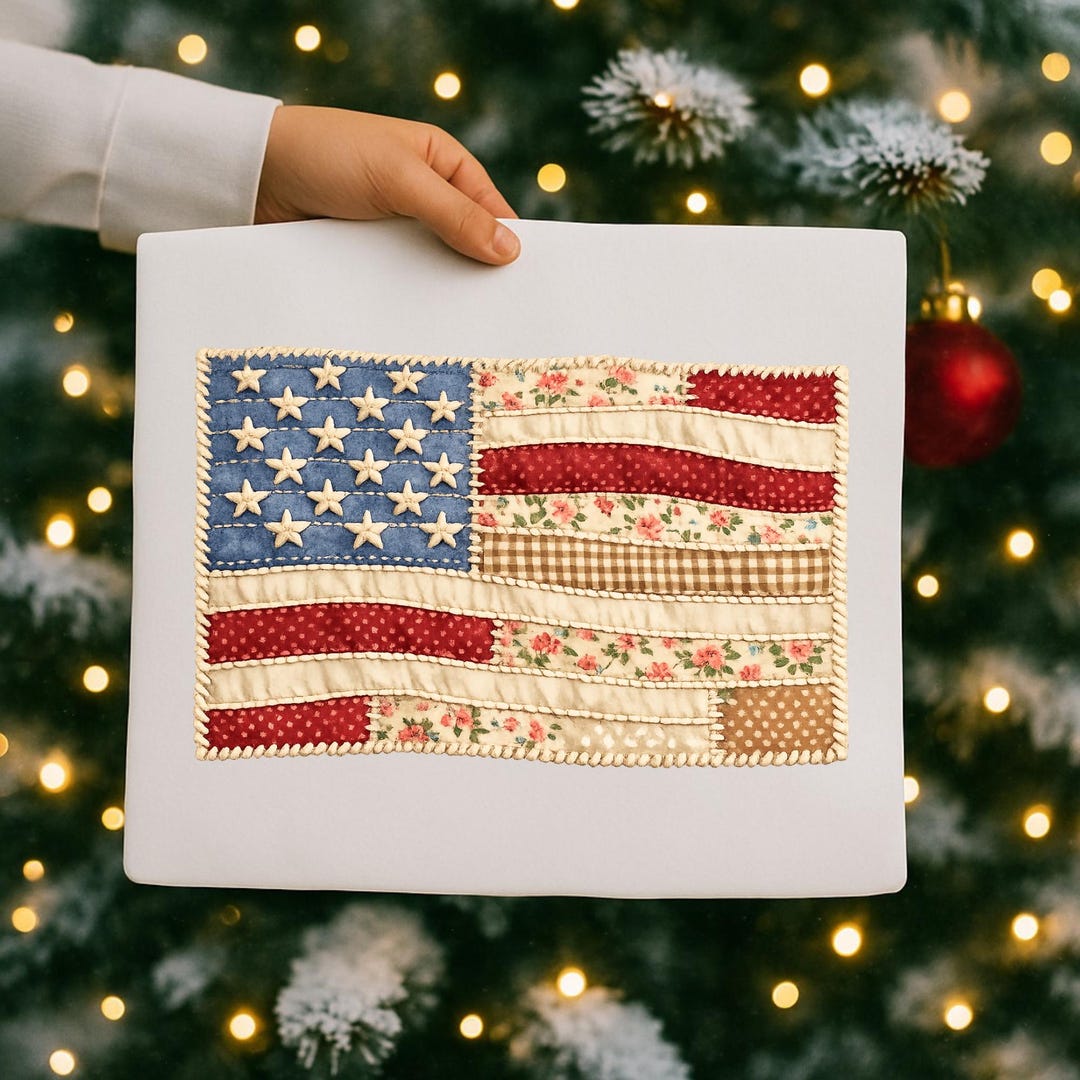 Patchwork Flags Patchwork American Flag Clipart, Quilted USA Sublimation Design ...