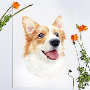 Ritratto di cane ad acquerello 100% fatto a mano, ritratto di gatto, ritratto di animale domestico personalizzato da foto, animale domestico disegnato a mano, dipinto ad acquerello di animale domestico, perdita di animale domestico