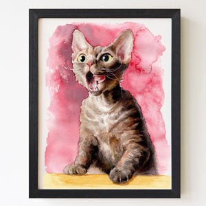Ritratto di animale domestico dipinto a mano, regalo commemorativo per animali domestici, mini ritratto di gatto ad acquerello personalizzato, ritratti di gatti da foto, dipinto di animali domestici, arte originale