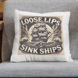 Maritimes Dekokissen, lose Lippen Waschbecken Schiffe Design, Wohnkultur, maritimes Geschenk, Couchkissen, nautisches Dekor, Ocean Lover Geschenk, Schiff
