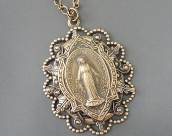 Vintage Jewelry - Vintage Necklace - Mother Mary Necklace - Catholic jewelry - Chloes Vintage Jewelry - Spiritual Jewelry - handmade jewelry