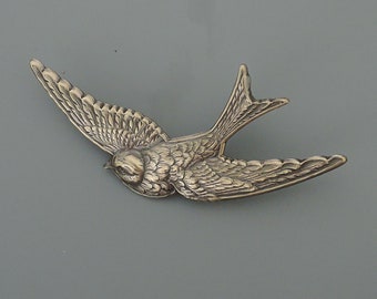 Vintage Jewelry - Vintage Brooch - Bird Jewelry - Brass Bird Brooch - Large Brooch - Coat Pin - Chloe's Vintage handmade jewelry