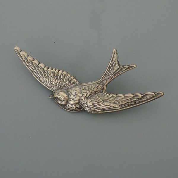 Vintage Jewelry - Vintage Brooch - Bird Jewelry - Brass Bird Brooch - Large Brooch - Coat Pin - Chloe's Vintage handmade jewelry