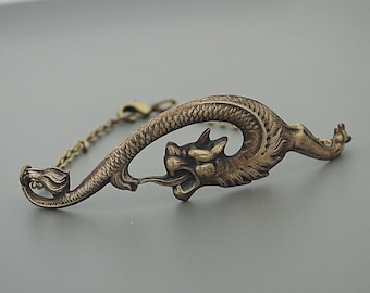 Vintage Jewelry - Brass Bracelet - Art Nouveau Bracelet - Dragon Jewelry -Dragon Bracelet - Chloe's Vintage Jewelry - handmade jewelry