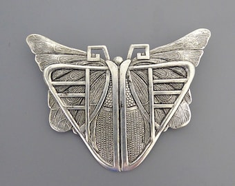 Vintage Jewelry - Vintage Brooch - Art Deco Brooch - Butterfly Jewelry - Statement Jewelry - SILVER Jewelry - Chloes Vintage handmade