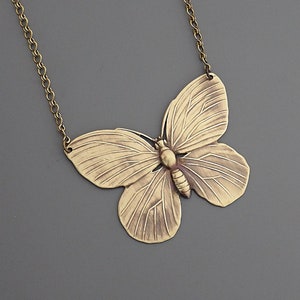 Vintage Jewelry - Vintage Necklace - Butterfly Necklace - Brass Necklace - Butterfly Jewelry - Statement Necklace - handmade jewelry