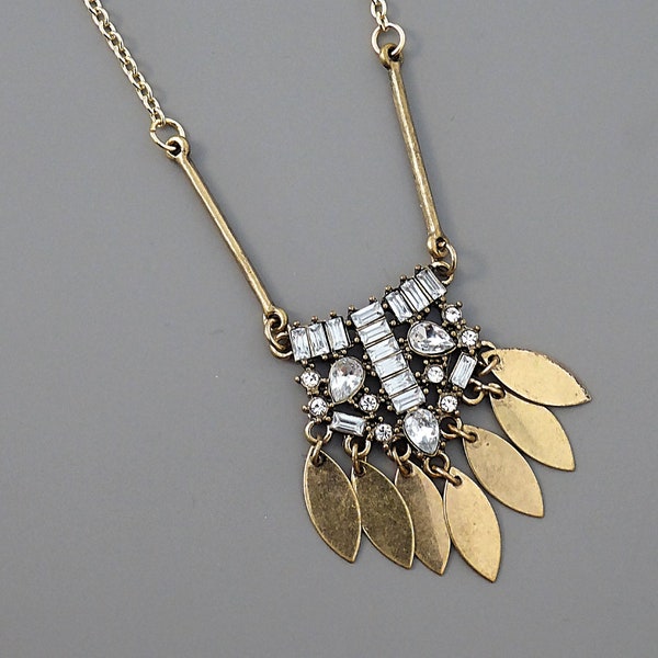 Gold-Tone Tassel Pendant Necklace with Maroon Beads