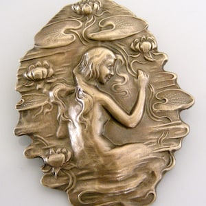 Vintage Jewelry - Vintage Brooch - Mermaid Jewelry - Coat Pin - Art Nouveau Jewelry - Brass Jewelry - Statement Jewelry - handmade jewelry