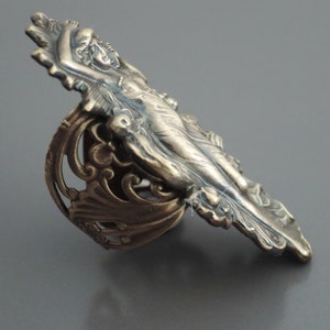 Vintage Jewelry Vintage Ring Art Nouveau Ring Boho Ring BrassRing Adjustable Ring Statement Ring handmade jewelry image 2