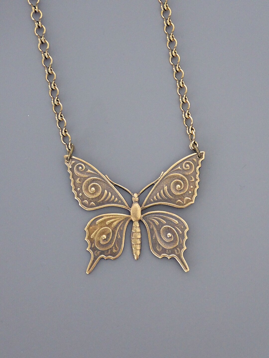 Vintage Jewelry Art Deco Necklace Brass Necklace - Etsy