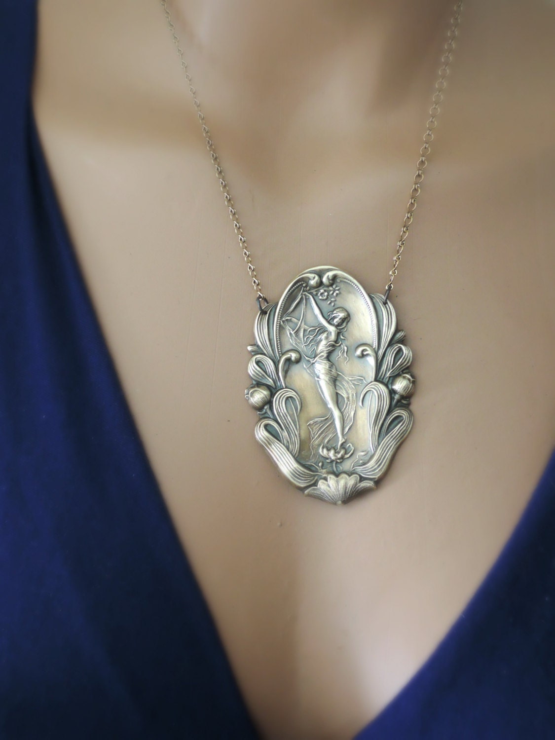 Vintage Jewelry - Art Nouveau Necklace - Statement Necklace