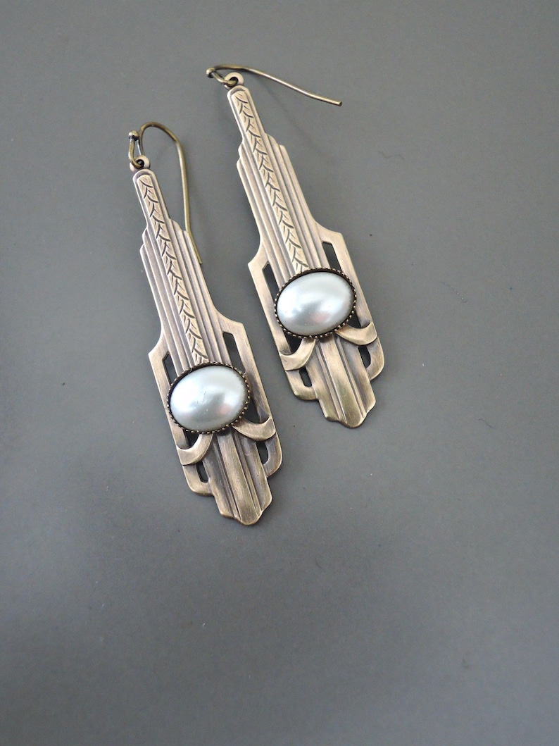 Vintage Jewelry Pearl Earrings Art Deco Earrings Bridal Etsy