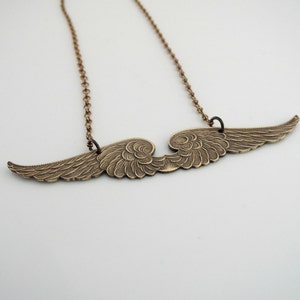 Vintage Jewelry - Vintage Necklace - Angel Wing Necklace - Brass Necklace - Angel Jewelry - Chloes Vintage Jewelry Brass Necklace - handmade
