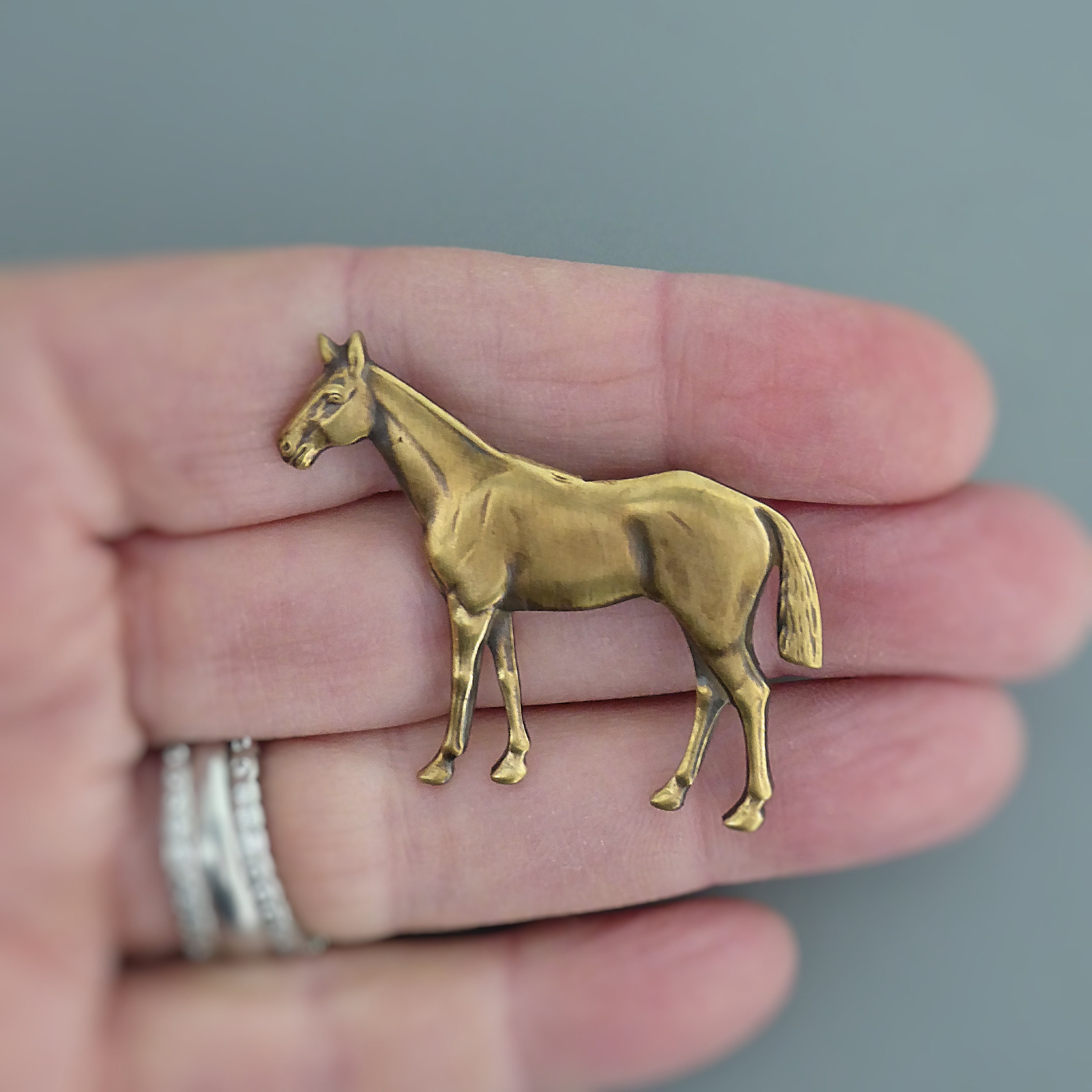 Vintage Jewelry - Vintage Brooch - Horse Brooch - Brass Jewelry - Animal Equine Brooch - Chloe&#39;s Vintage handmade jewelry