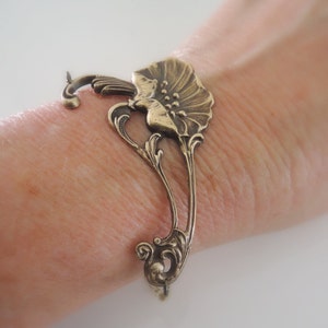 Vintage Jewelry Vintage Bracelet Art Nouveau Bracelet Poppy Jewelry Flower Bracelet Vintage Brass jewelry handmade jewelry image 1