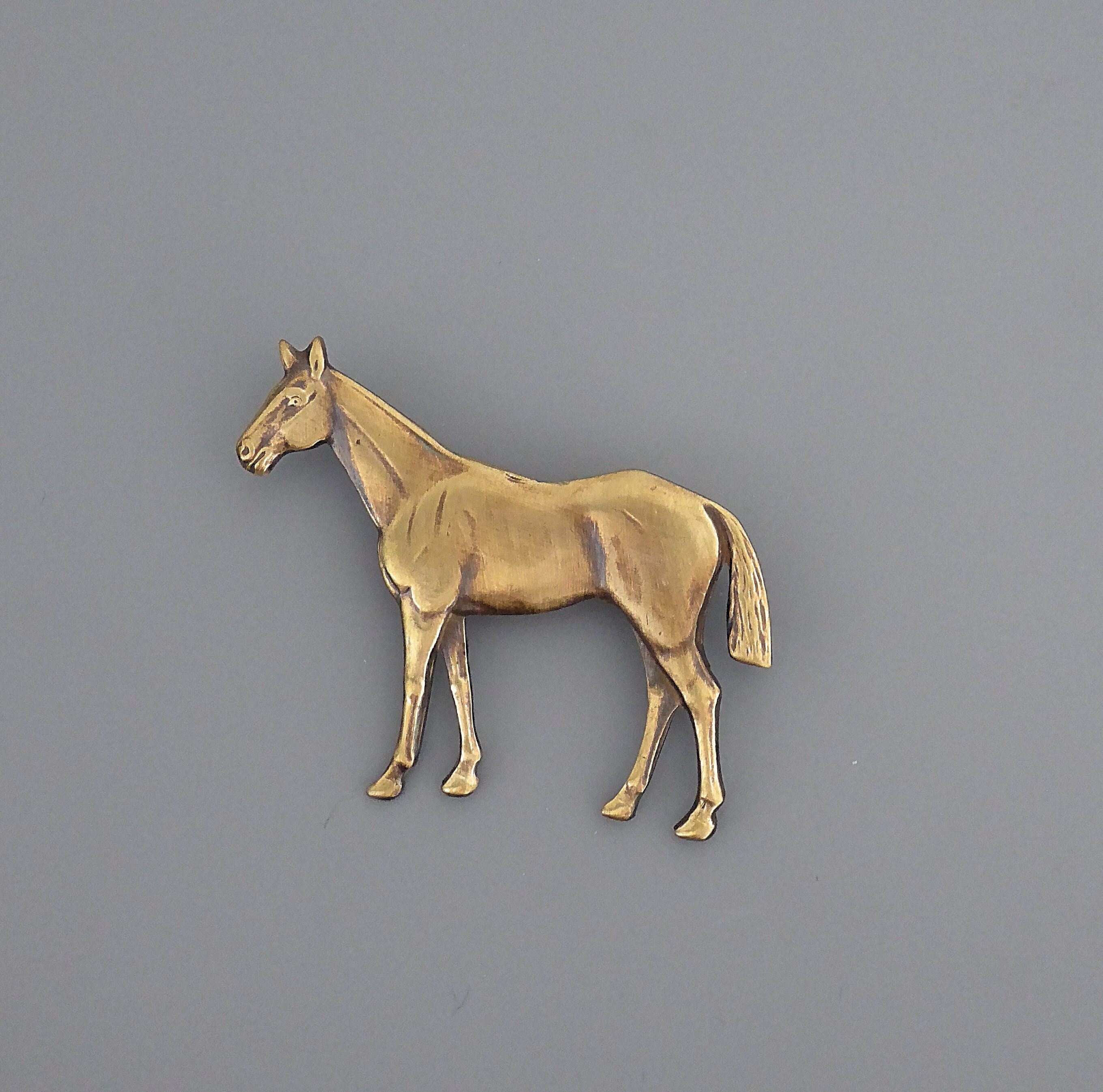 Vintage Jewelry - Vintage Brooch - Horse Brooch - Brass Jewelry - Animal Equine Brooch - Chloe&#39;s Vintage handmade jewelry