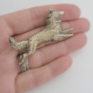 Vintage Jewelry Vintage Brooch Border Collie Dog jewelry Vintage Pin Vintage Brass Jewelry Coat Brooch handmade jewelry image 3