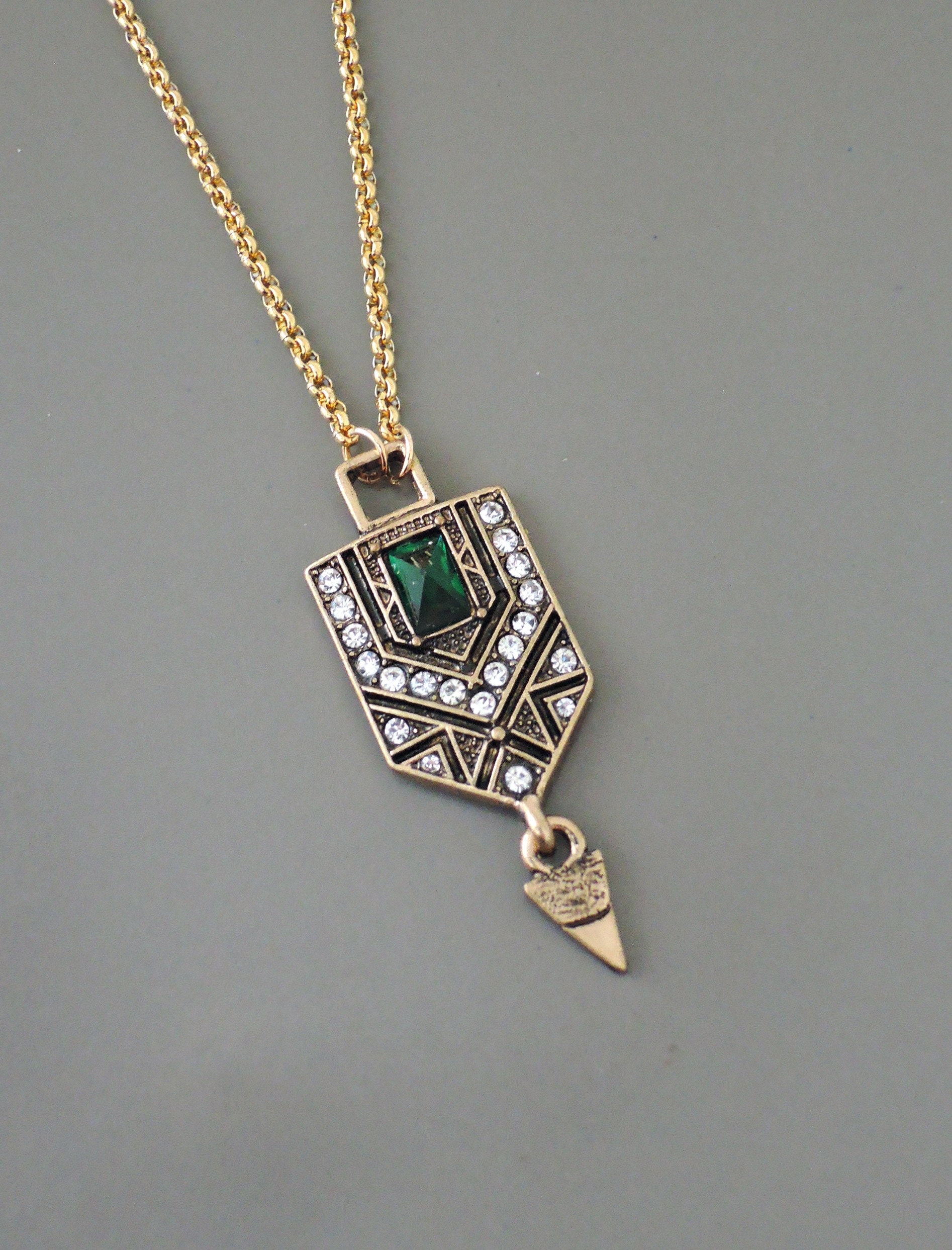 Vintage Art Deco Silver and Paste Necklace | RH Jewellers