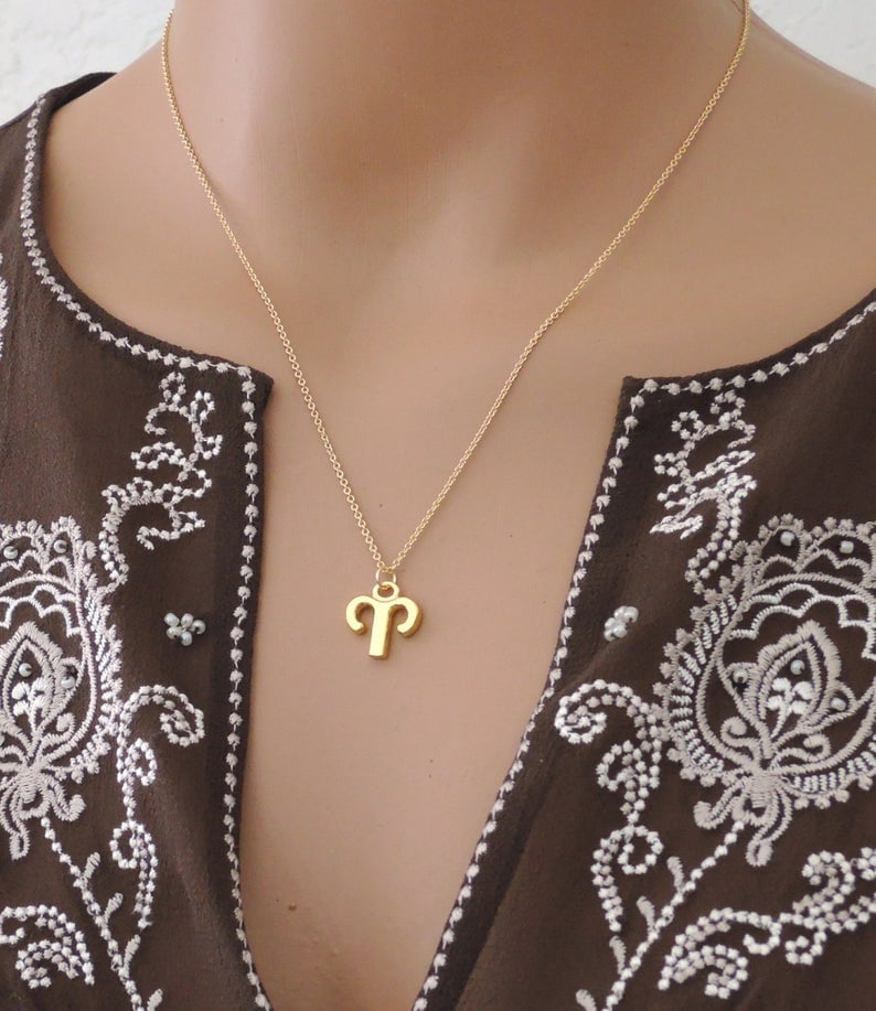 Vintage Necklace handmade jewelry Birth Sign Necklace Astrology Necklace Gold Necklace Vintage Jewelry Personalized Necklace