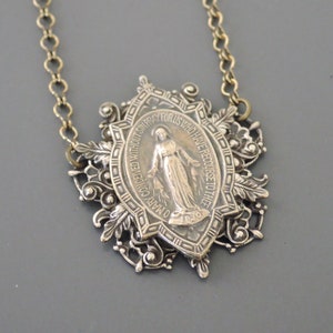 Vintage Jewelry - Vintage Necklace - Mother Mary Necklace - Catholic jewelry - Chloes Vintage Jewelry - Spiritual Jewelry - handmade jewelry