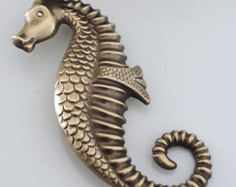 Vintage Brooch - Seahorse Jewelry - Brass Jewelry - Beachy Jewelry - Statement Jewelry - handmade jewelry