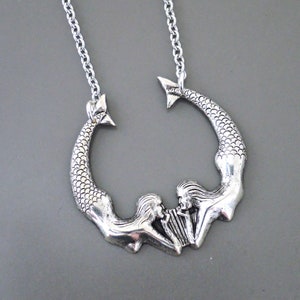 Vintage Jewelry - Vintage Inspired Necklace - Mermaid Necklace - SILVER Necklace - Twin Mermaids - Chloe&#39;s Vintage handmade jewelry