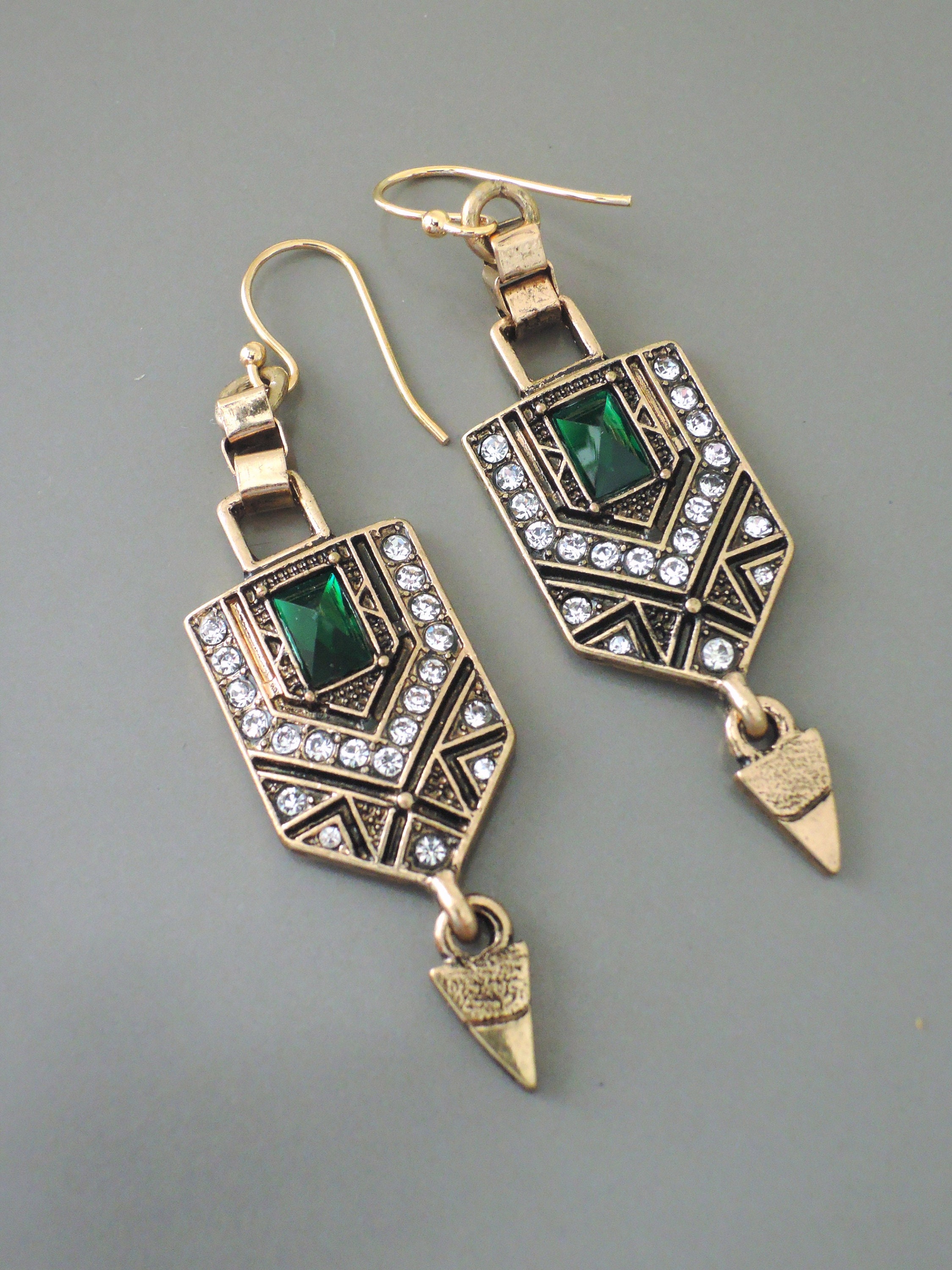 Vintage Jewelry Vintage Inspired Earrings Art Deco | Etsy