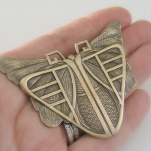 Vintage Jewelry Vintage Brooch Art Deco Brooch Butterfly Jewelry Statement Jewelry Vintage Brass Jewelry handmade jewelry image 4